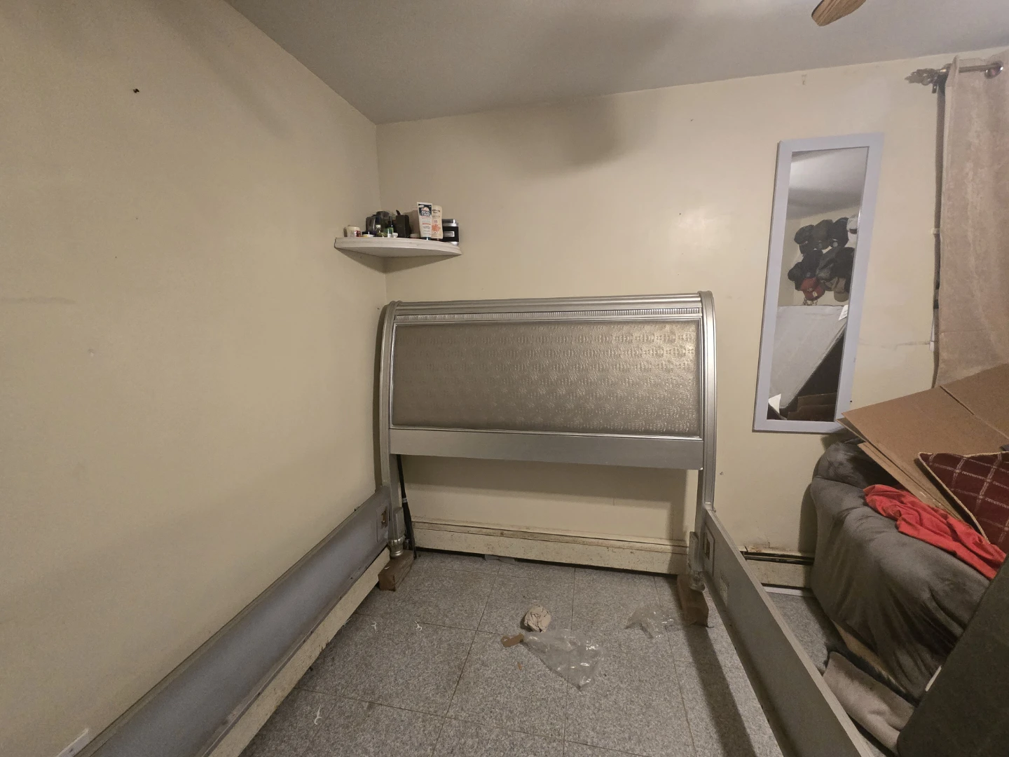 Silver Bed Frame with Headboard