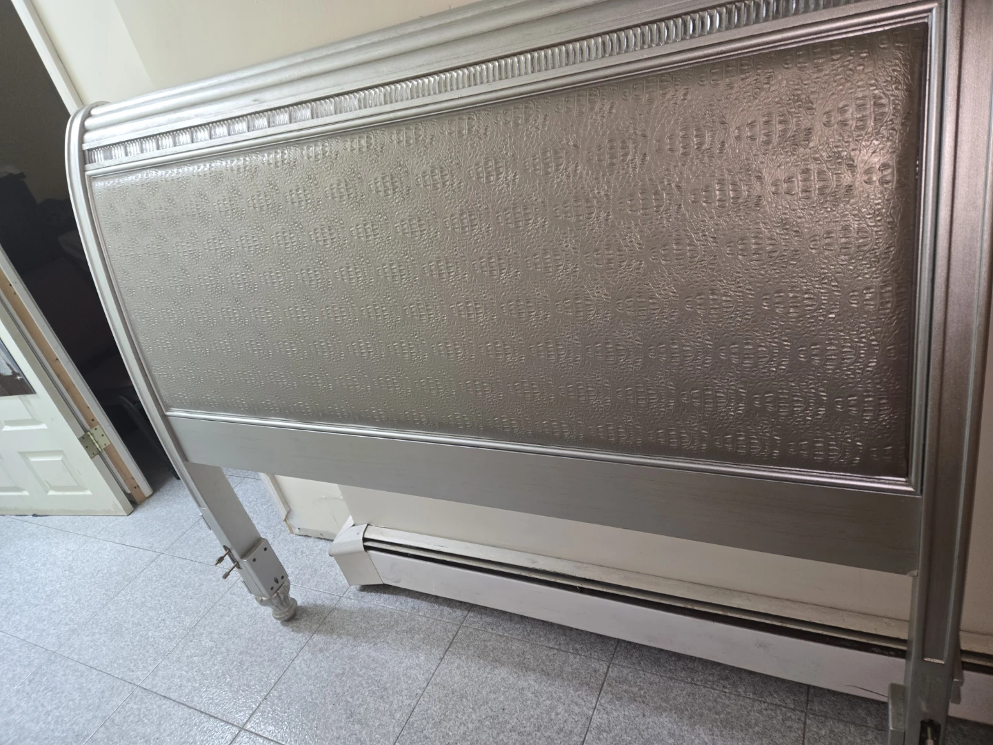 Silver Bed Frame with Headboard - photo 5