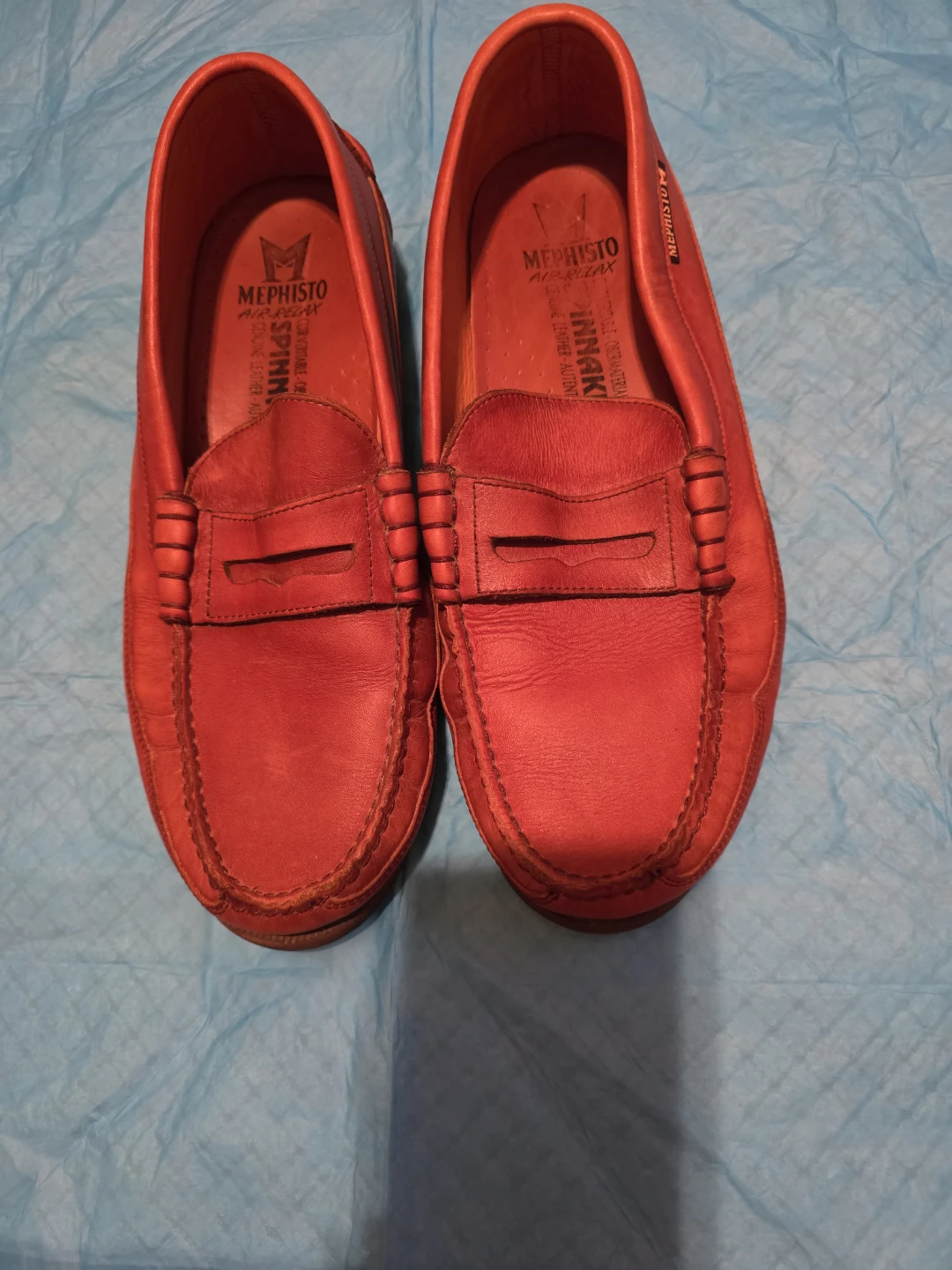 Mephisto "Spinnaker" Red Leather Loafers - Size 9 US / 40 EUR