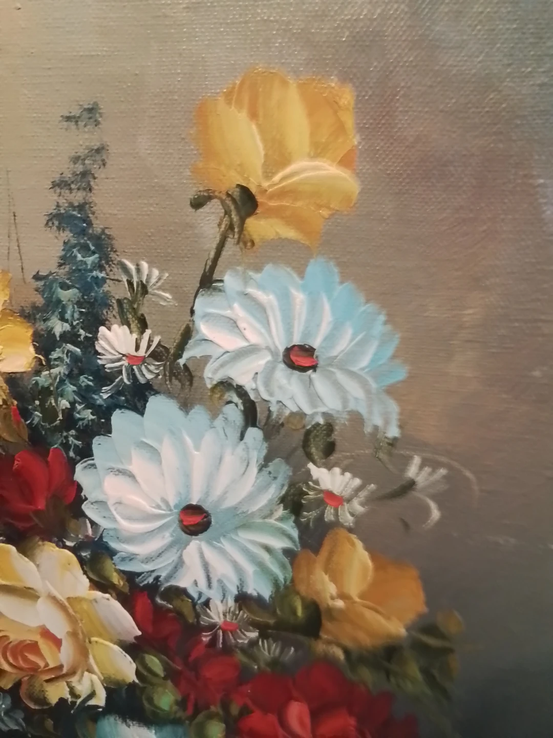 Floral Still Life Oil Painting – Signed "Cindy" - photo 5