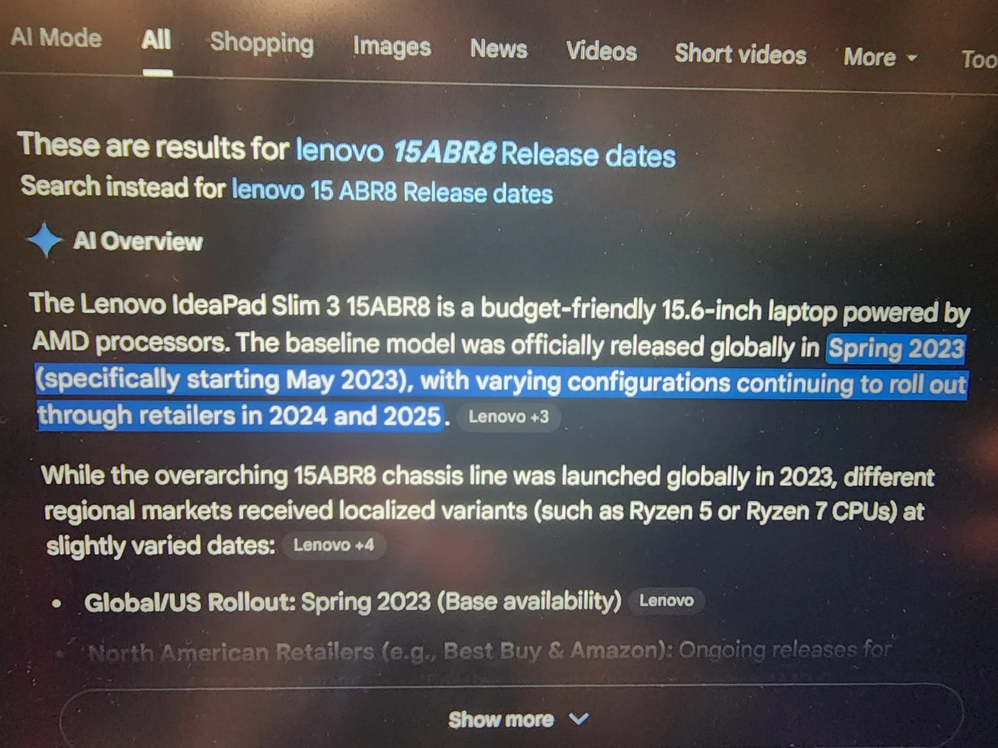 Lenovo IdeaPad Slim 3 15ABR8 Laptop - photo 3