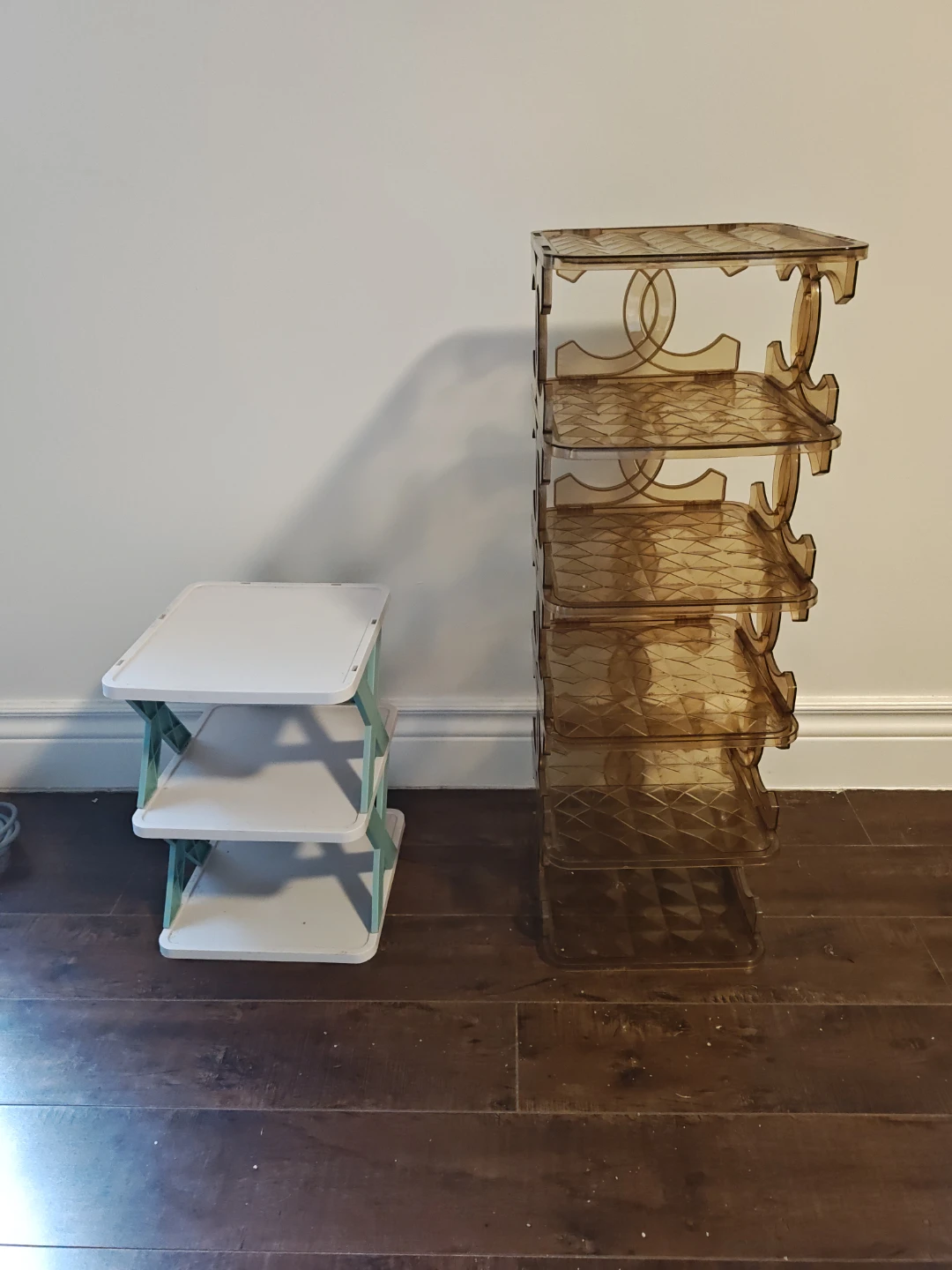 Stackable Shoe Rack - 3 Tier White/Blue