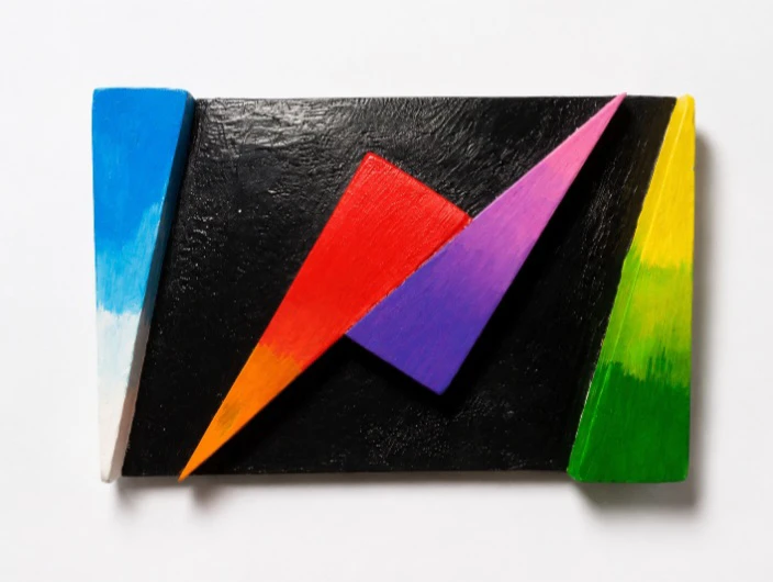 Abstract 3D Geometric Desk Painting - photo 2