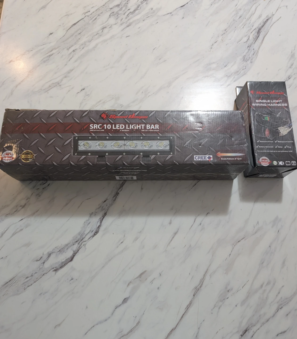 Speed Demon SRC 10 LED Light Bar + Single Light Wiring Harness
