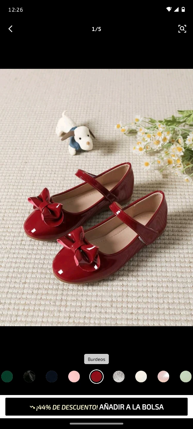 Red Patent Mary Jane Flats with Bows - Girls Toddler Shoes - photo 3