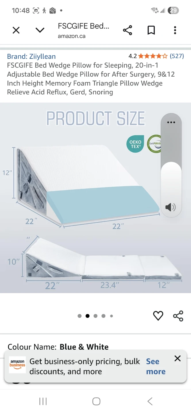 Bed Wedge Pillow, adjustable, memory foam - photo 4