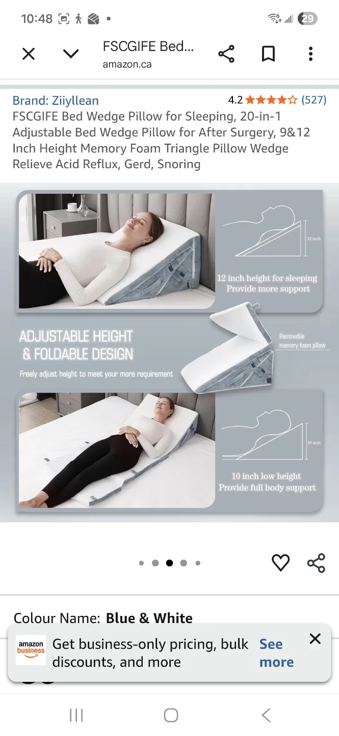Bed Wedge Pillow, adjustable, memory foam - photo 5