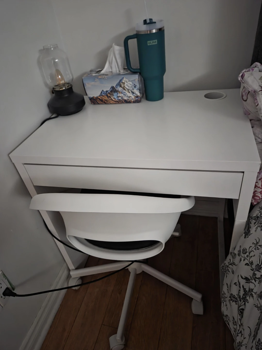 White Desk & Office Chair Set from IKEA