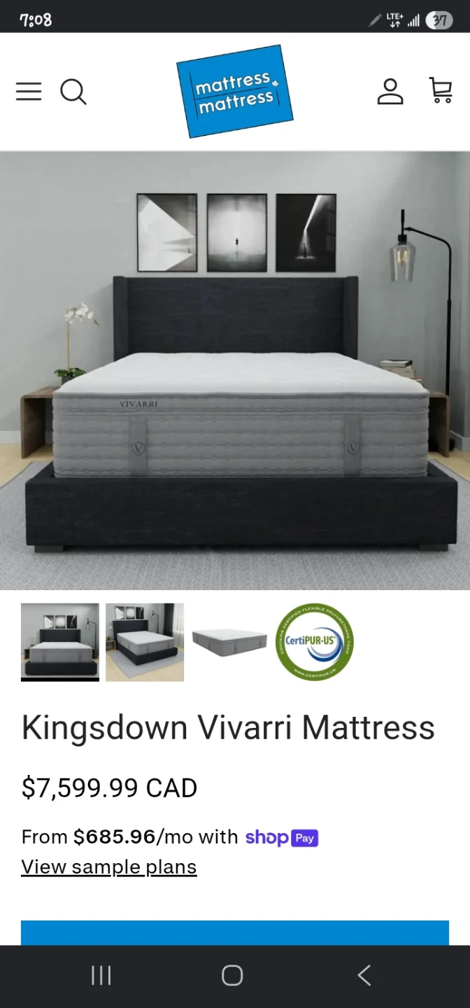Kingsdown Latex Vivarri Mattress KING SIZE with protector