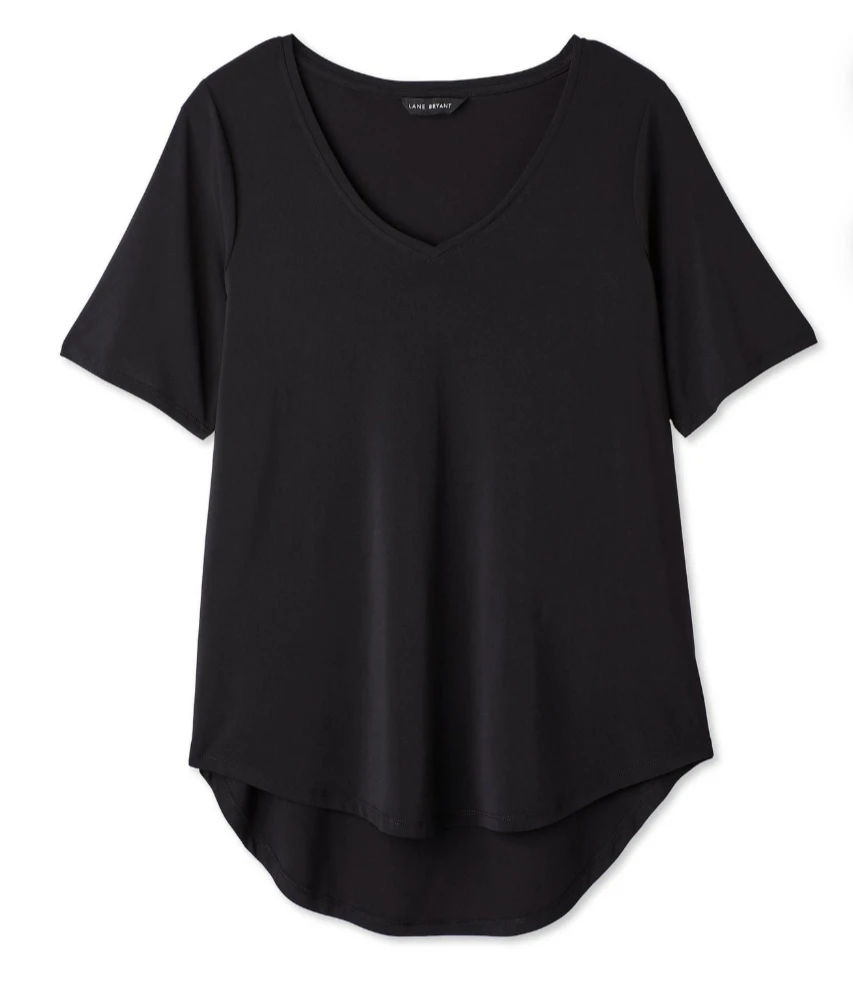 Plus size Lane Bryant Black V-Neck T-Shirt - photo 2