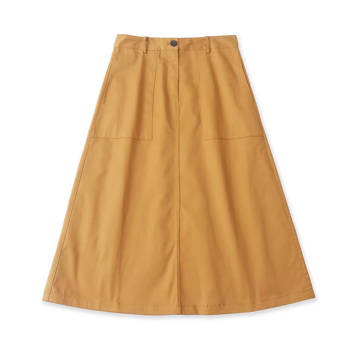 Women's A-line Midi Skirt tan - photo 3