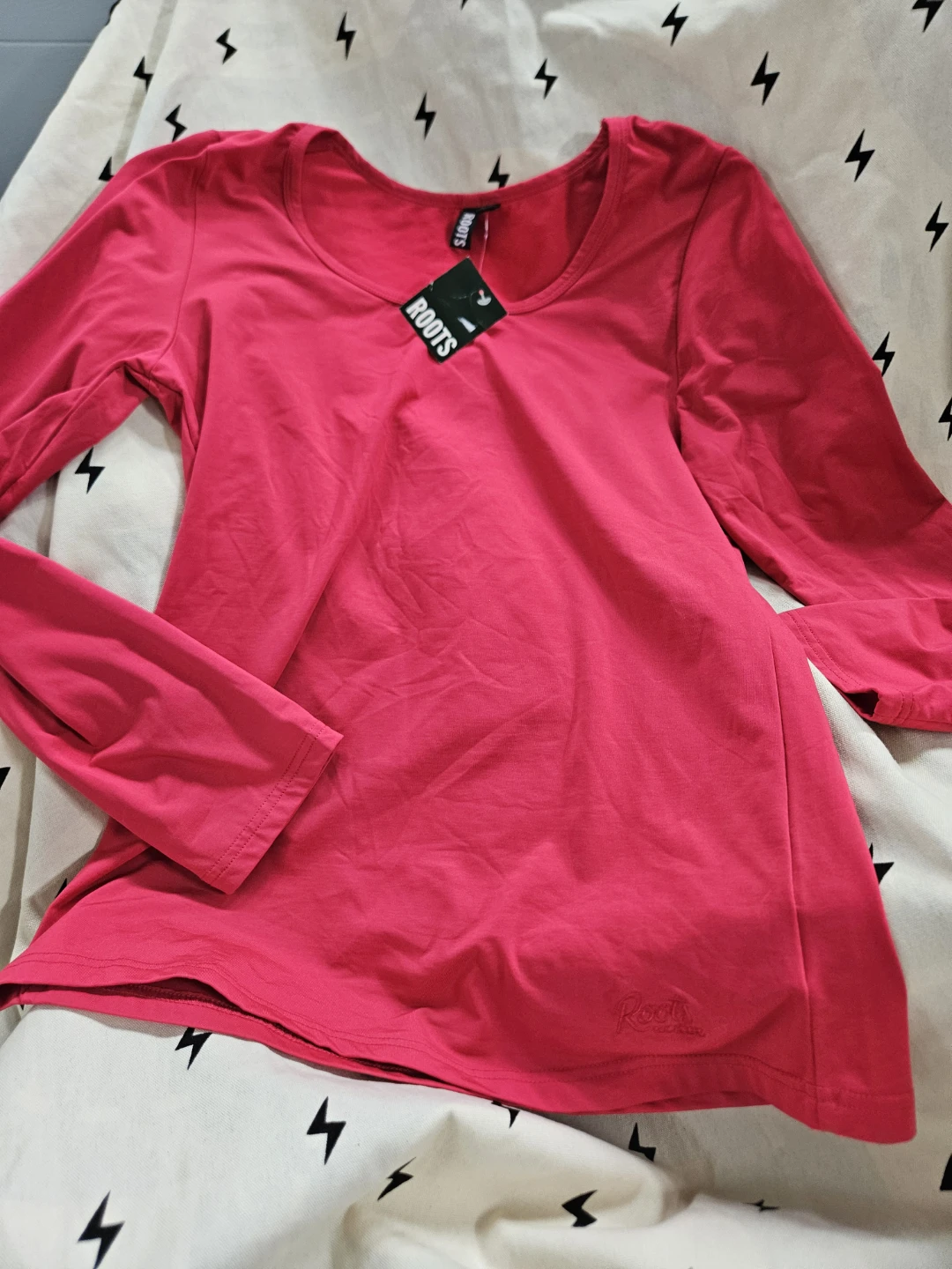 Roots Long Sleeve T-Shirt - Pink - Size L/G