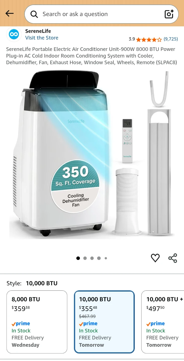 SereneLife Portable Air Conditioner Unit - photo 2