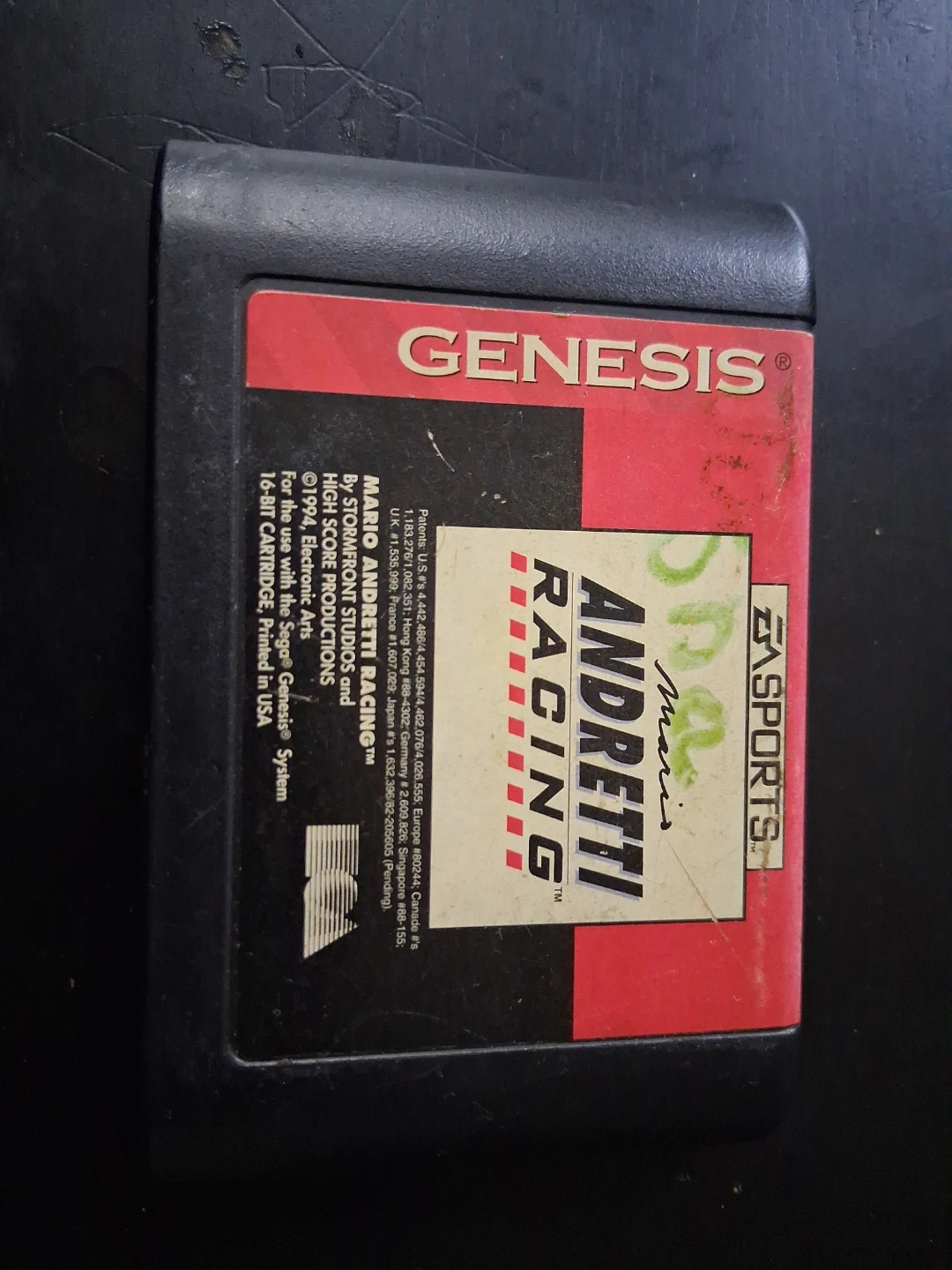 Mario Andretti Racing Genesis Game Cartridge - photo 2