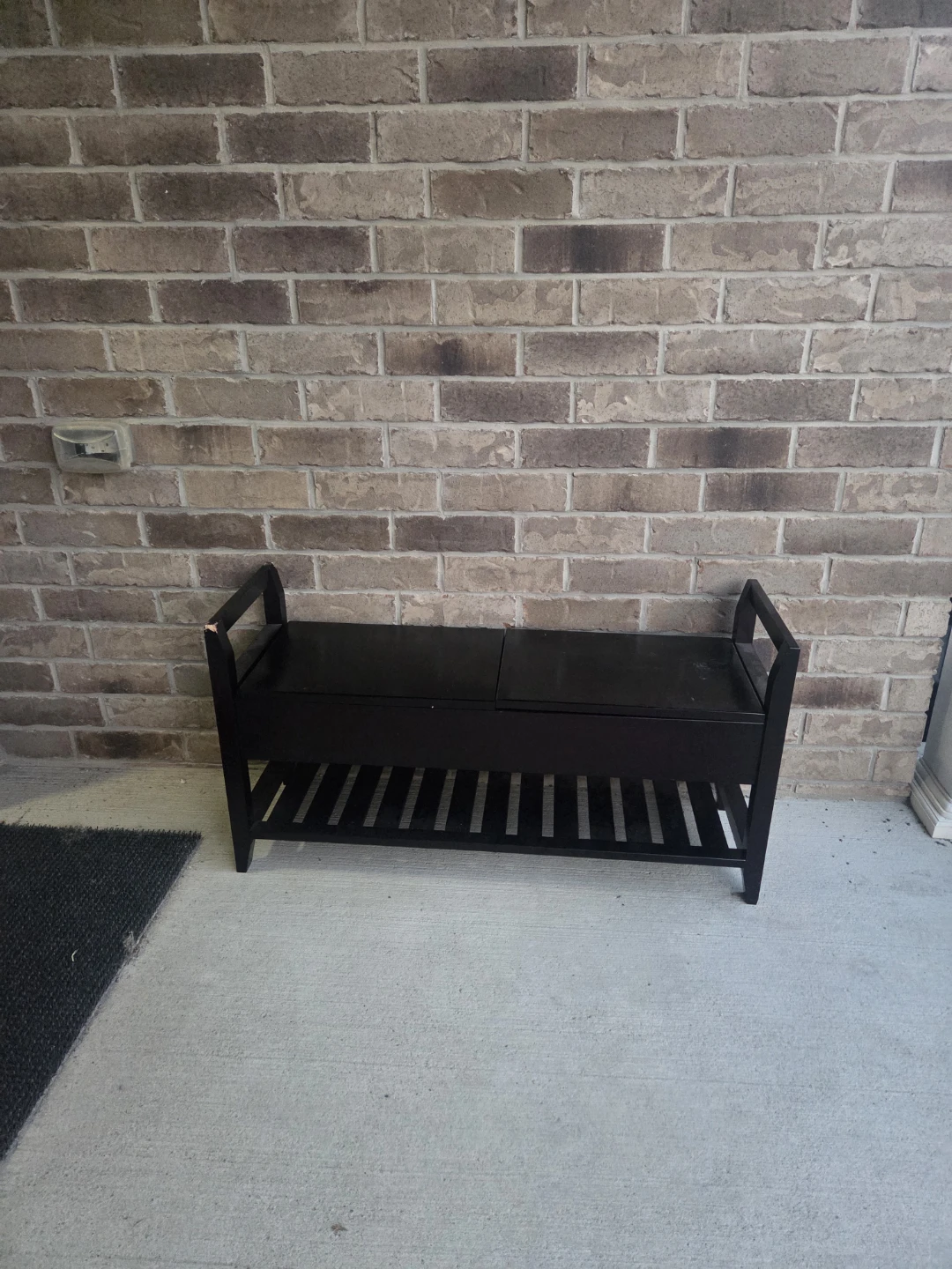 Roundhill Espresso Entryway Storage Bench & Shoe Rack