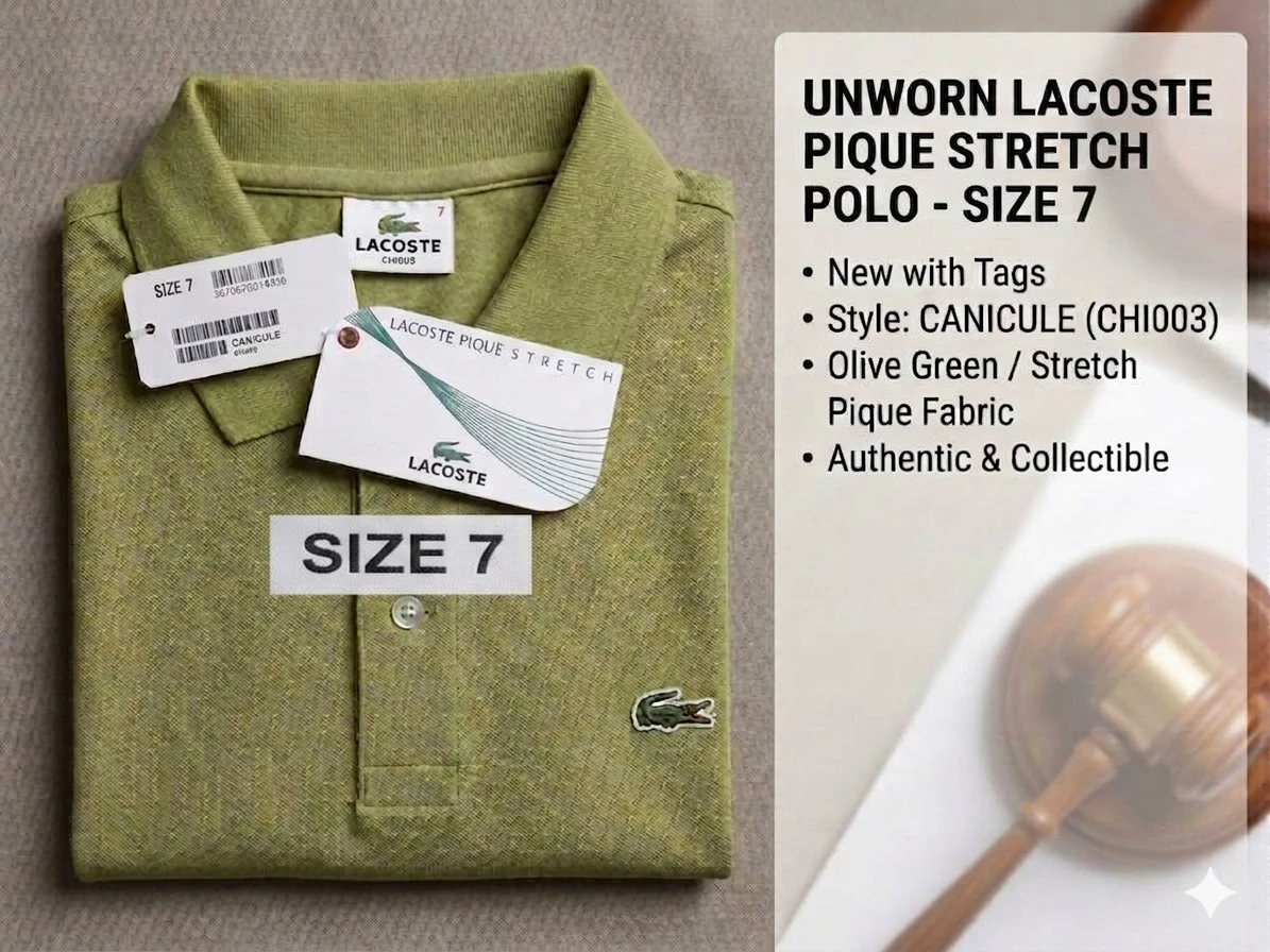 Unworn Lacoste Pique Stretch Polo - Size 7