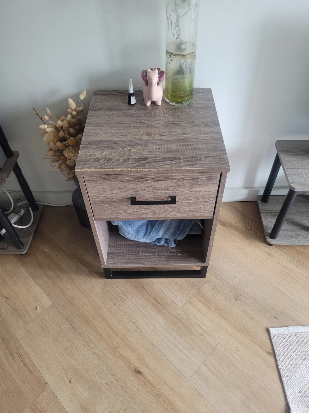 Wooden Nightstand with Drawer