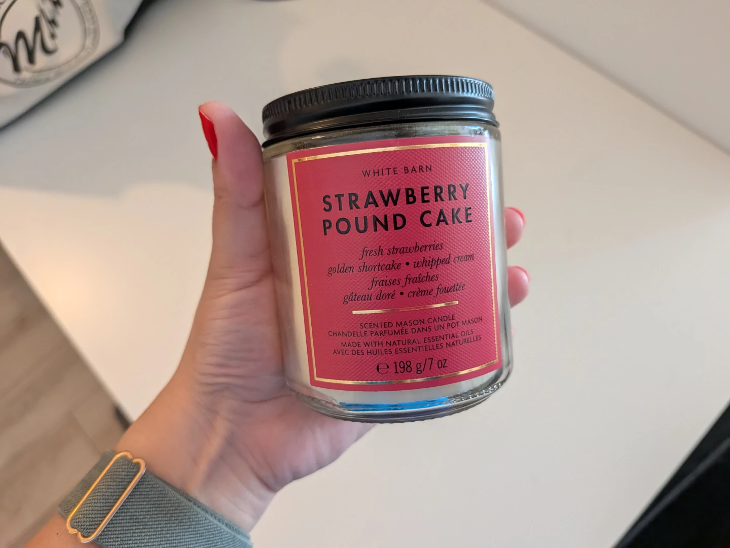 White Barn Strawberry Pound Cake Scented Mason Candle