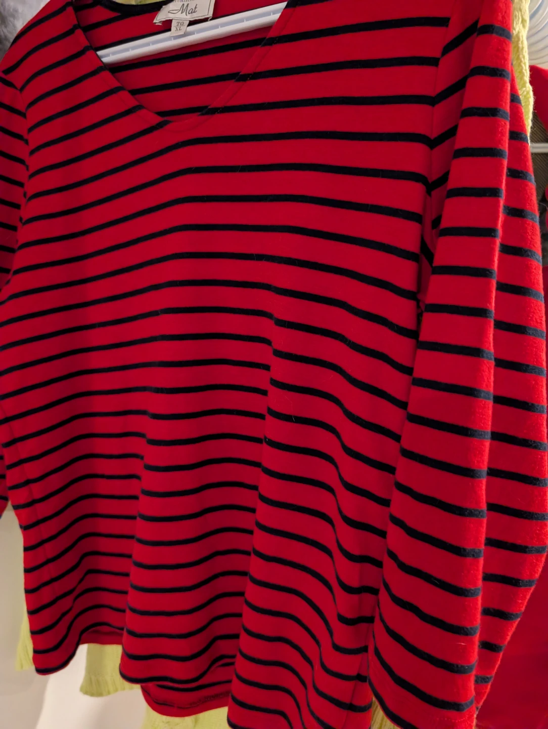 Mat Les Collections Striped V-Neck Top - XL - photo 2