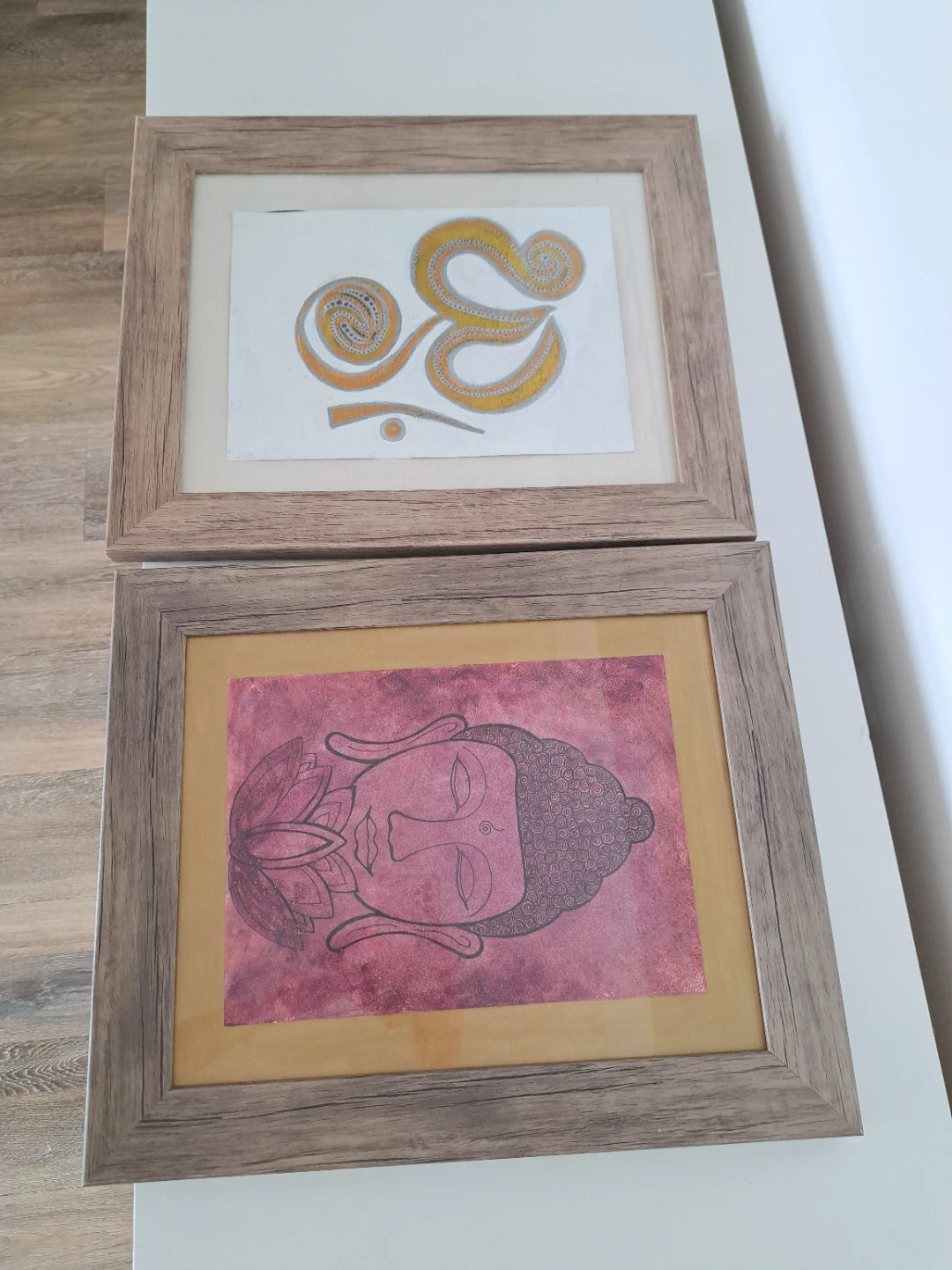 Framed Buddha and Om Artwork