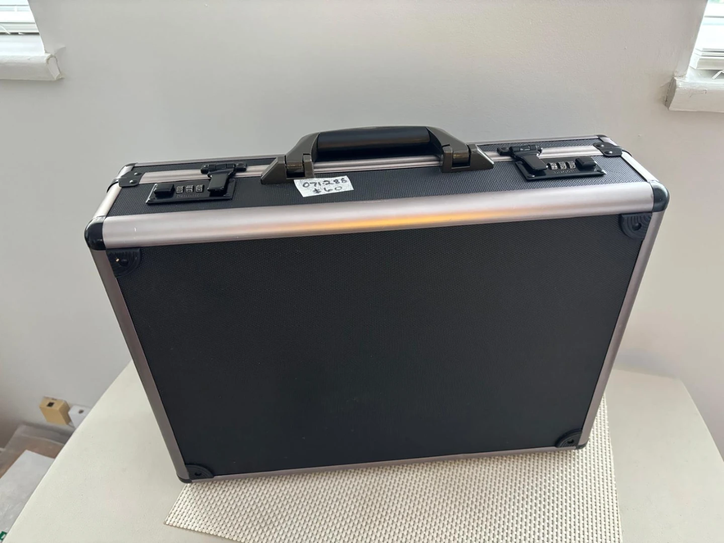 Silver and Black Briefcase with Combination Locks - photo 2