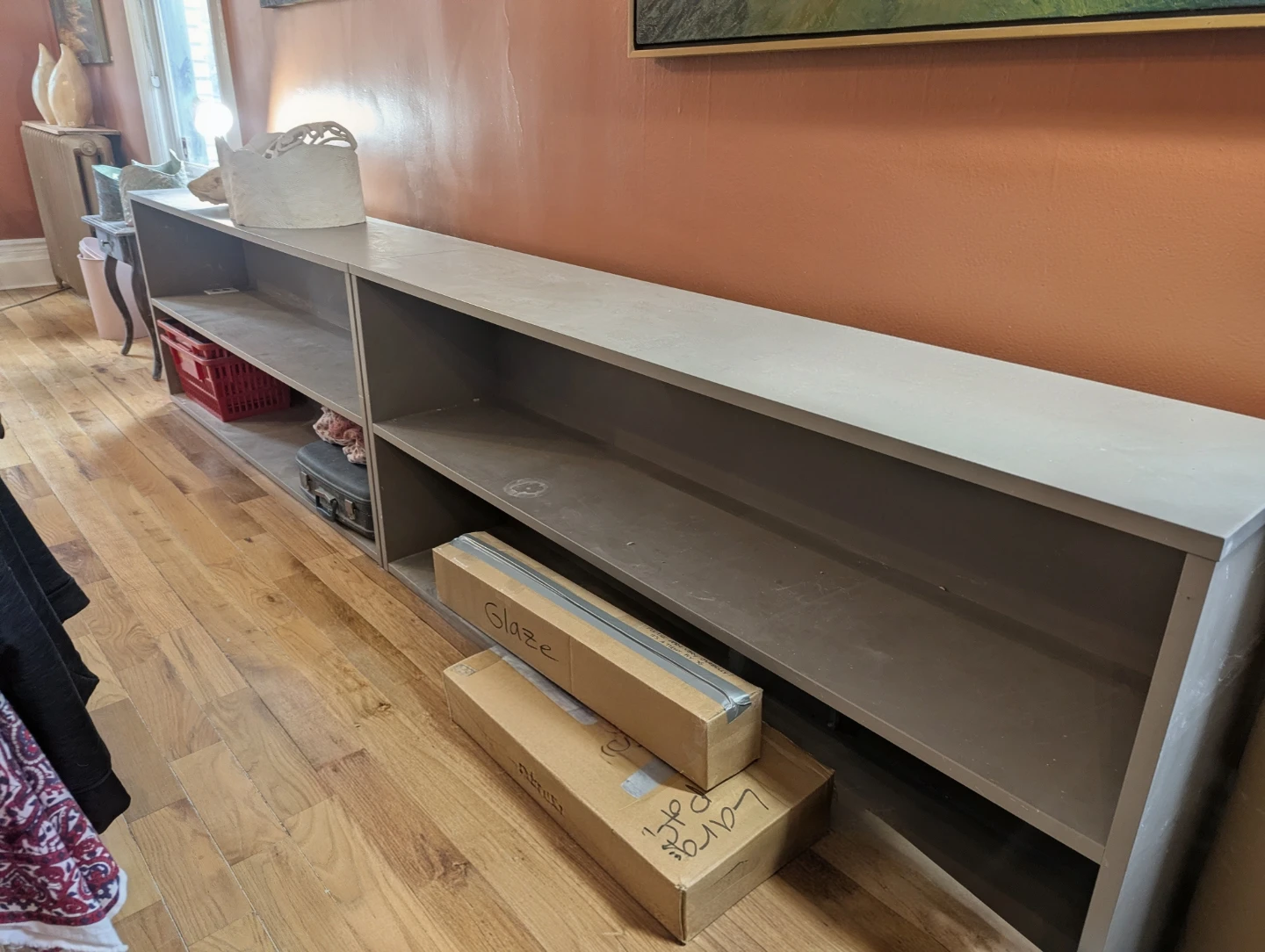 Grey Long Bookshelf Set of 2