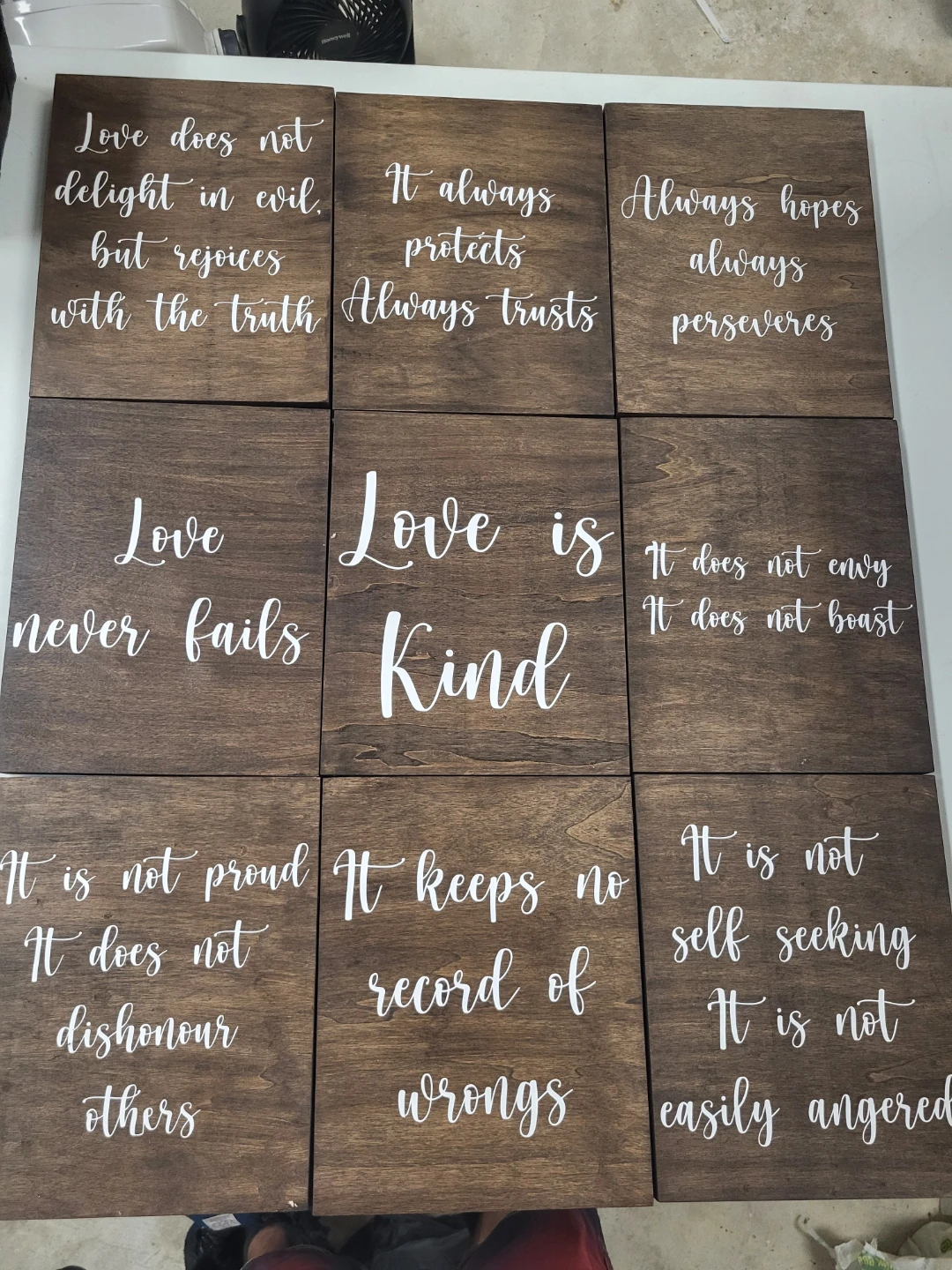 Set of 9 Wooden Wall Art Quotes