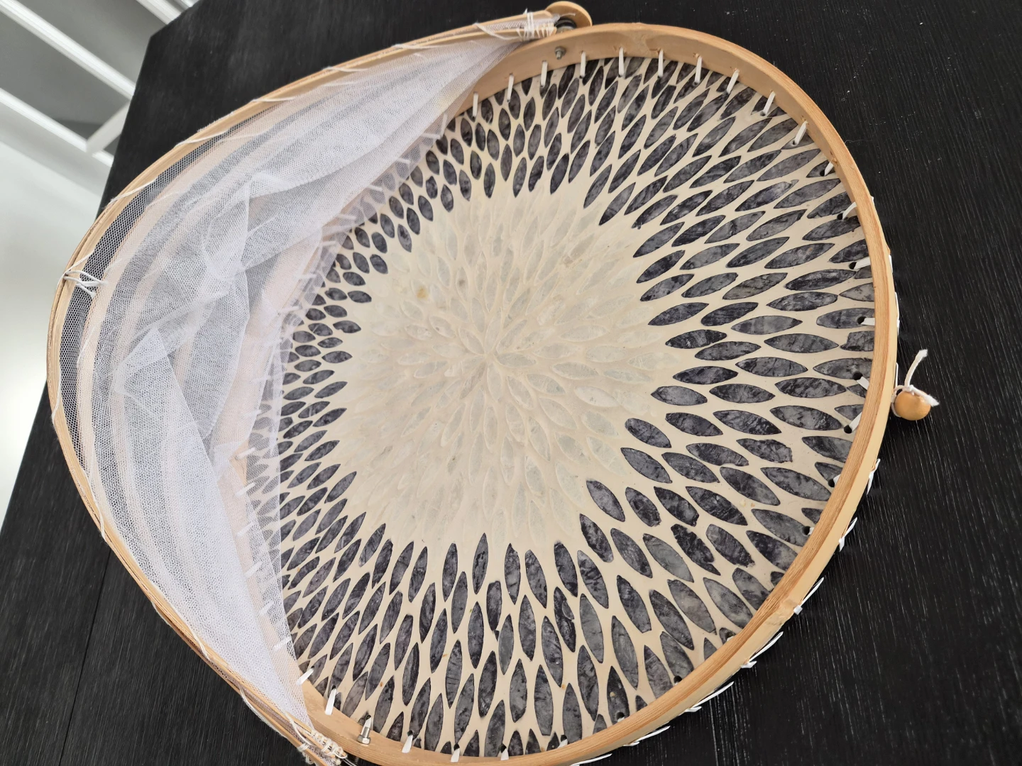 Bamboo Food Cover with Mesh Dome - photo 2