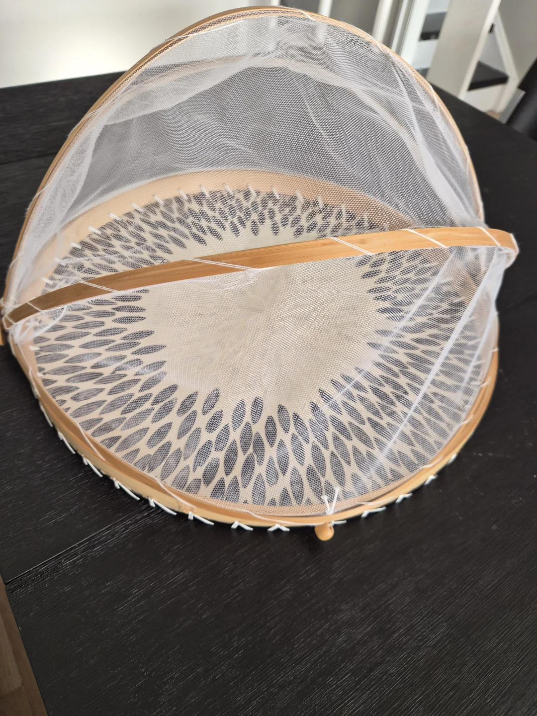 Bamboo Food Cover with Mesh Dome - photo 3