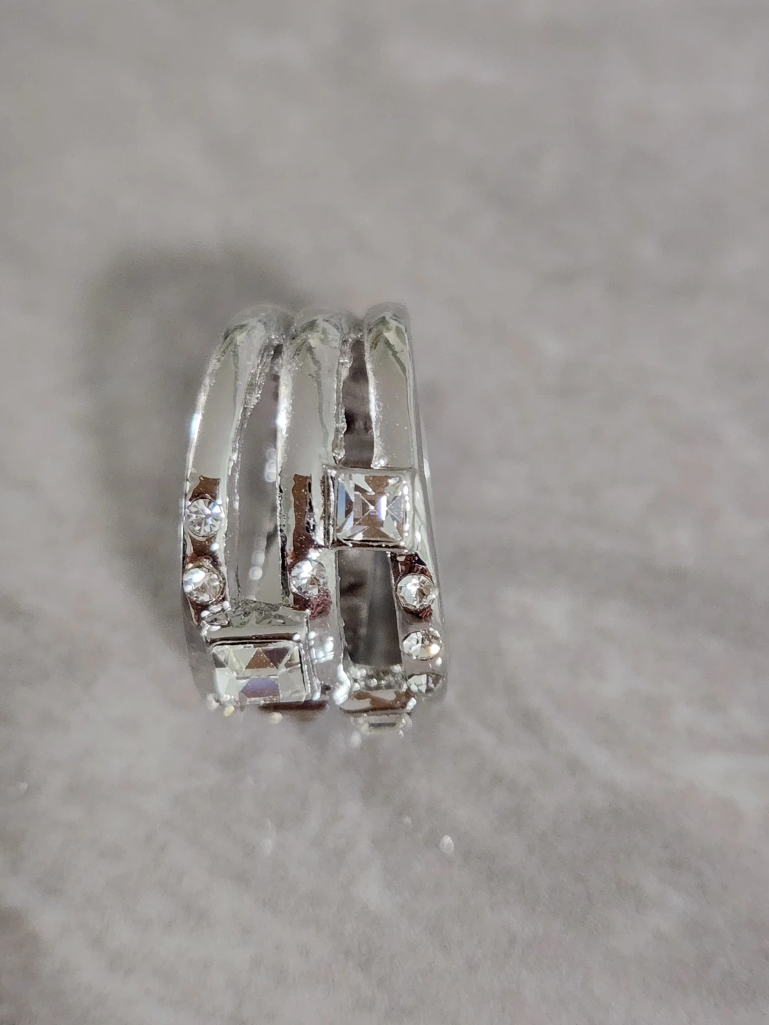 Rondel ring with clear stones - photo 2