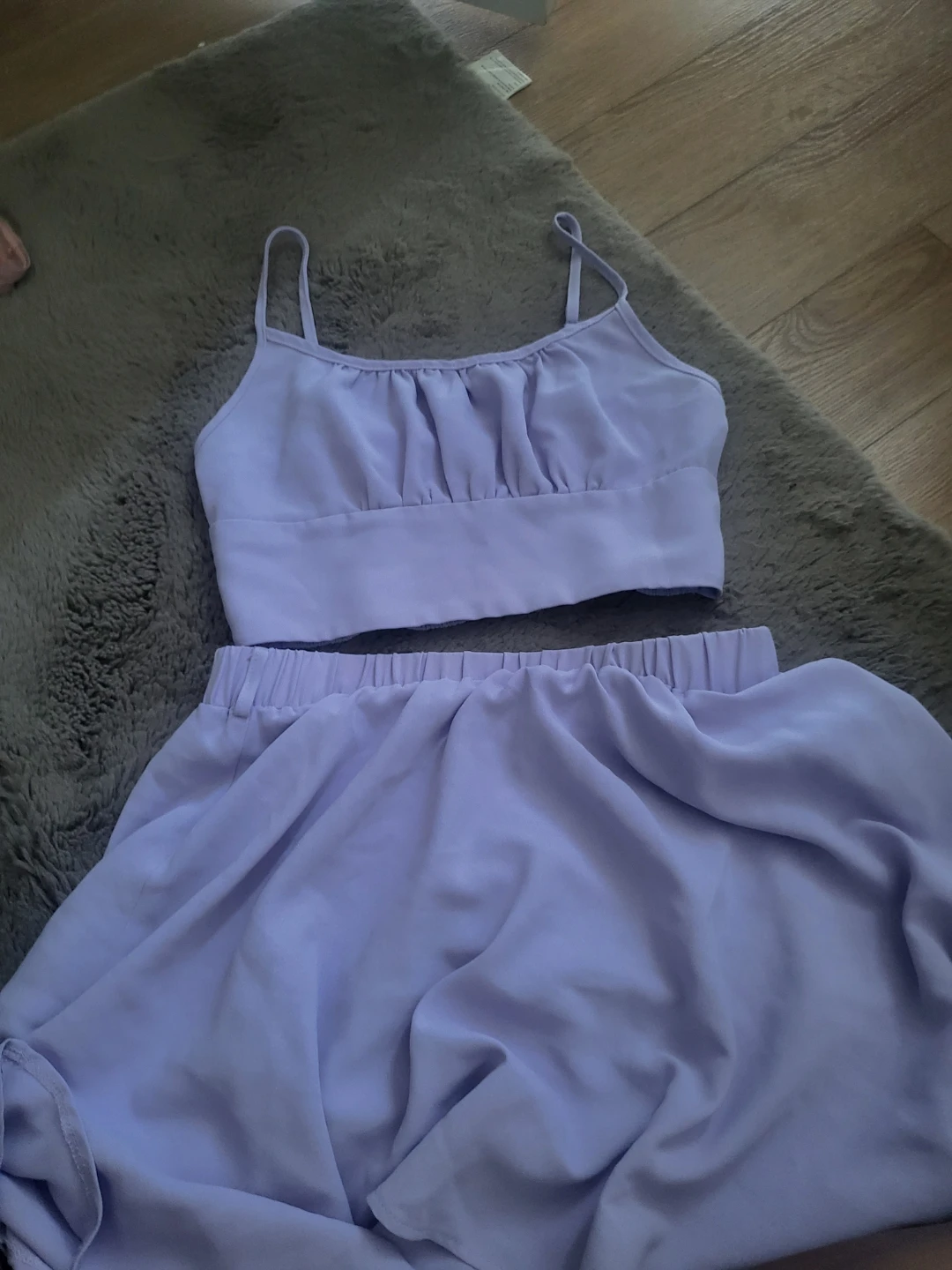 Light Purple Crop Top and Skirt Set