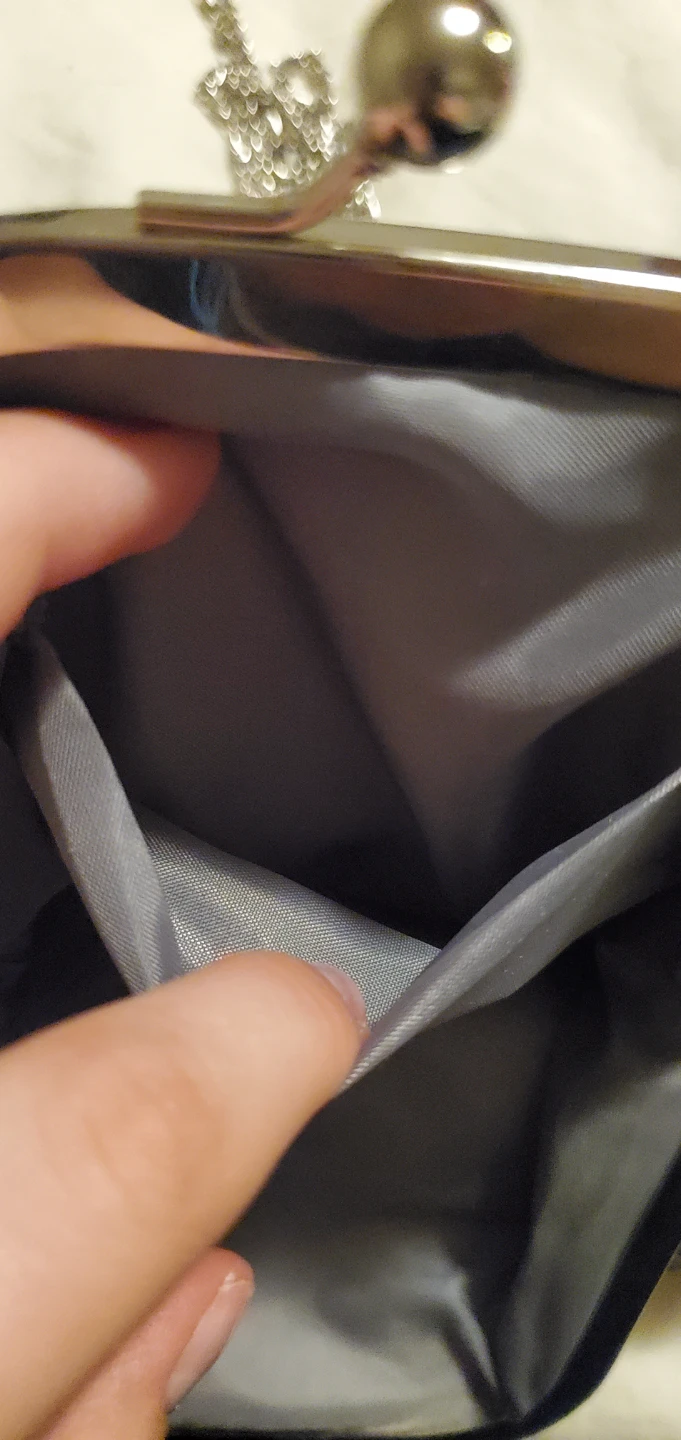 Silver clutch purse with bow - photo 4