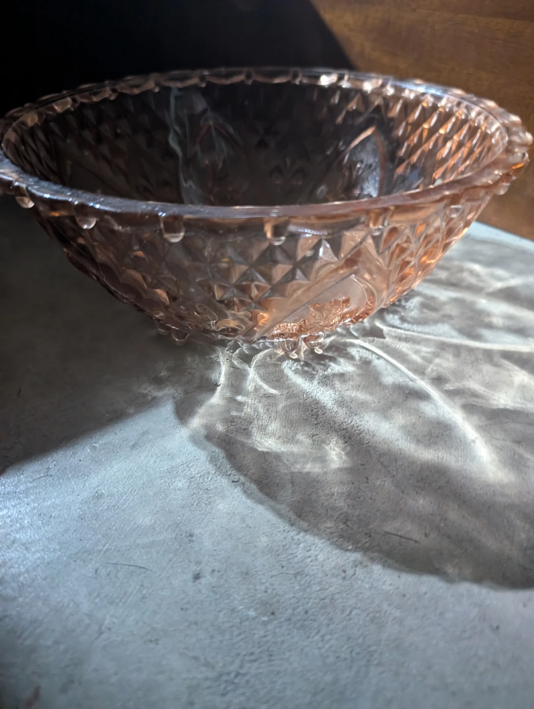 Pink Glass Serving Bowl