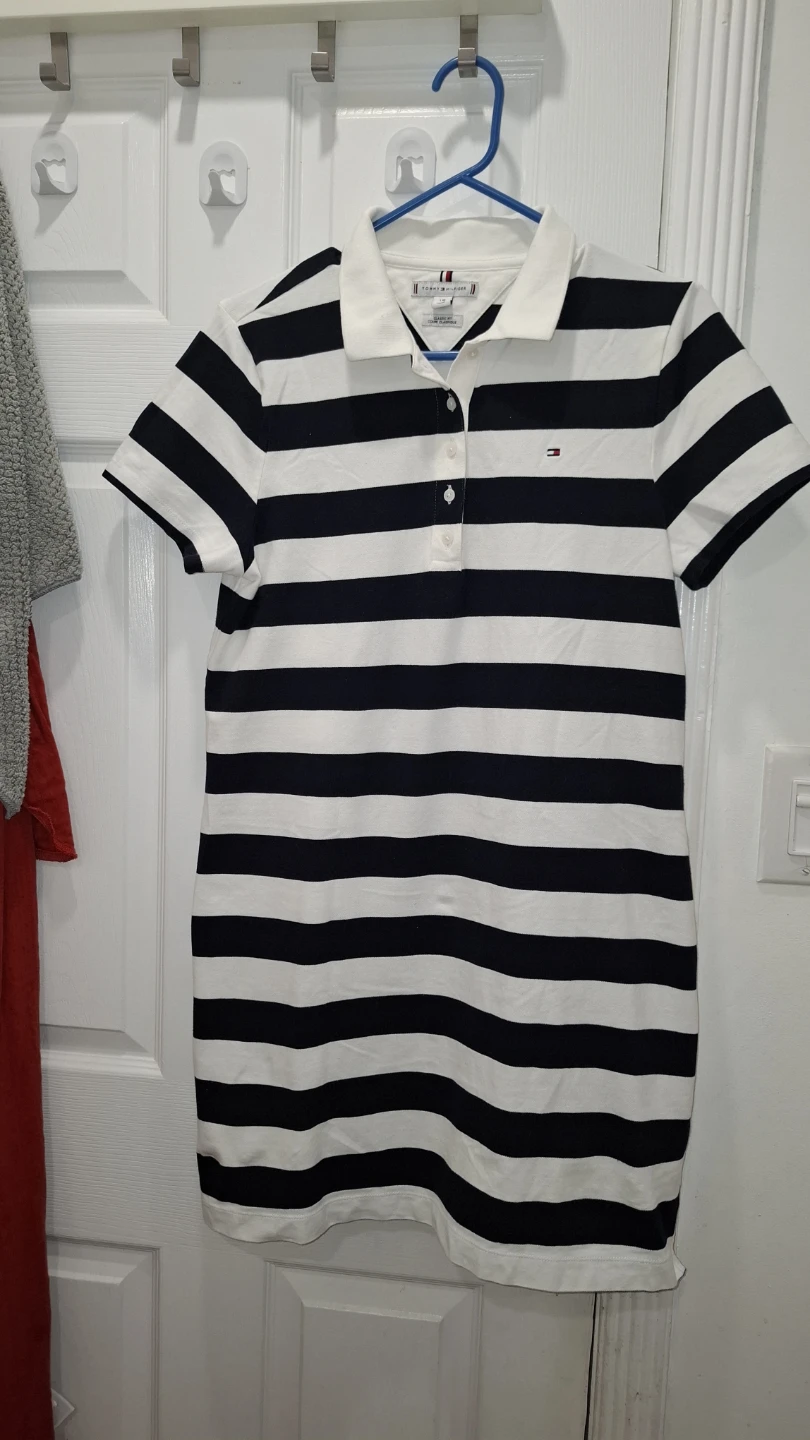 Tommy Hilfiger Women's Striped Polo Dress Size L