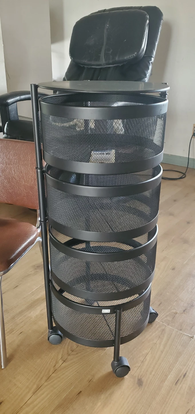 Black 4-Tier Rolling Storage Cart