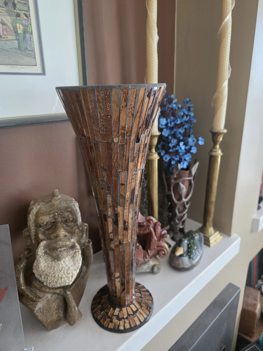 Mosaic Glass Vase