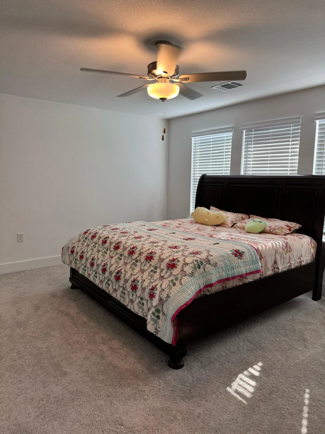 Ashely Dark Wood Sleigh Bed Frame and mattress