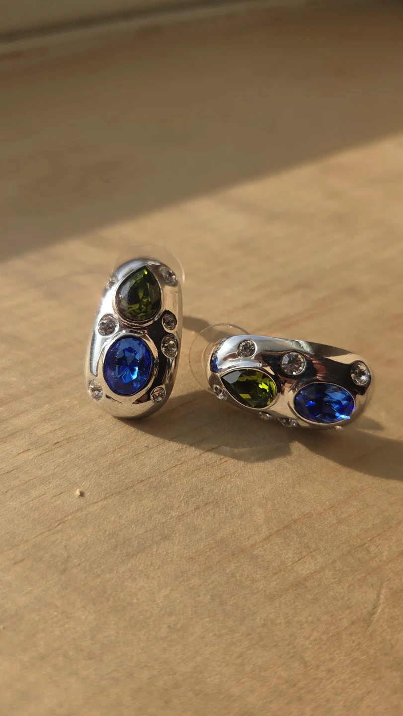 Silver gemstone earrings