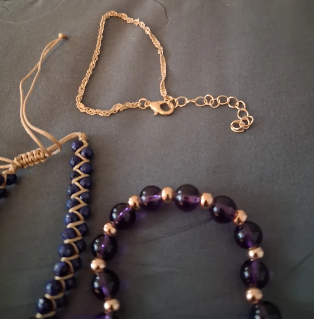 Beaded Bracelets - Purple and Blue - photo 2