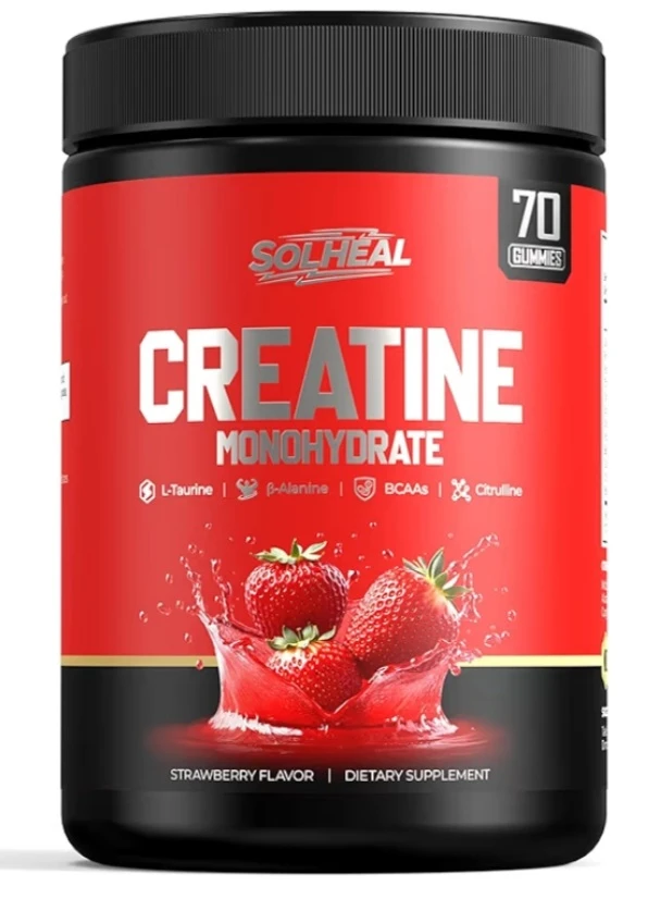 Solheal Creatine Monohydrate Strawberry Flavor 70 Gummies