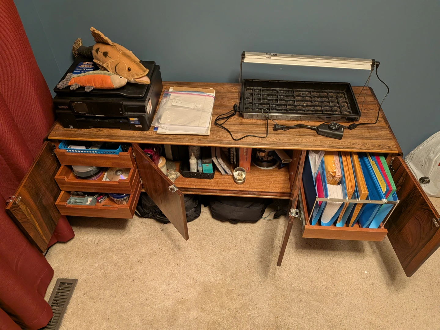 Vintage Wood Desk with Storage - photo 4