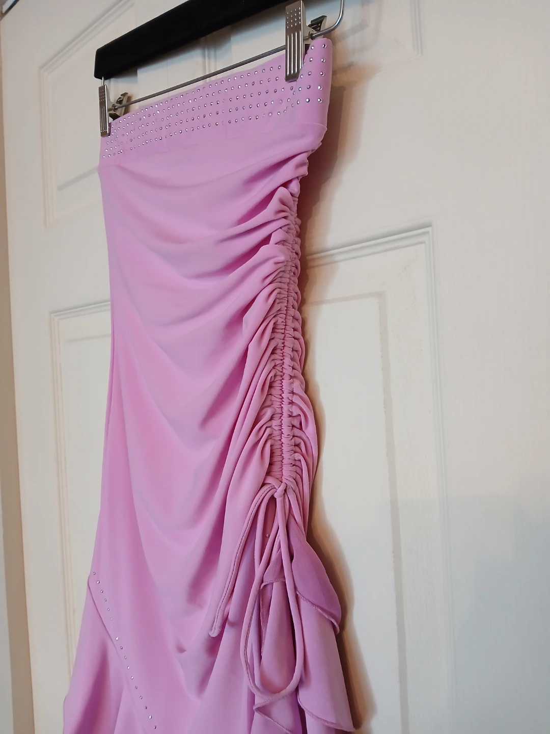 Light pink Y2K ruffle asymmetric mini dress, size small S - photo 4