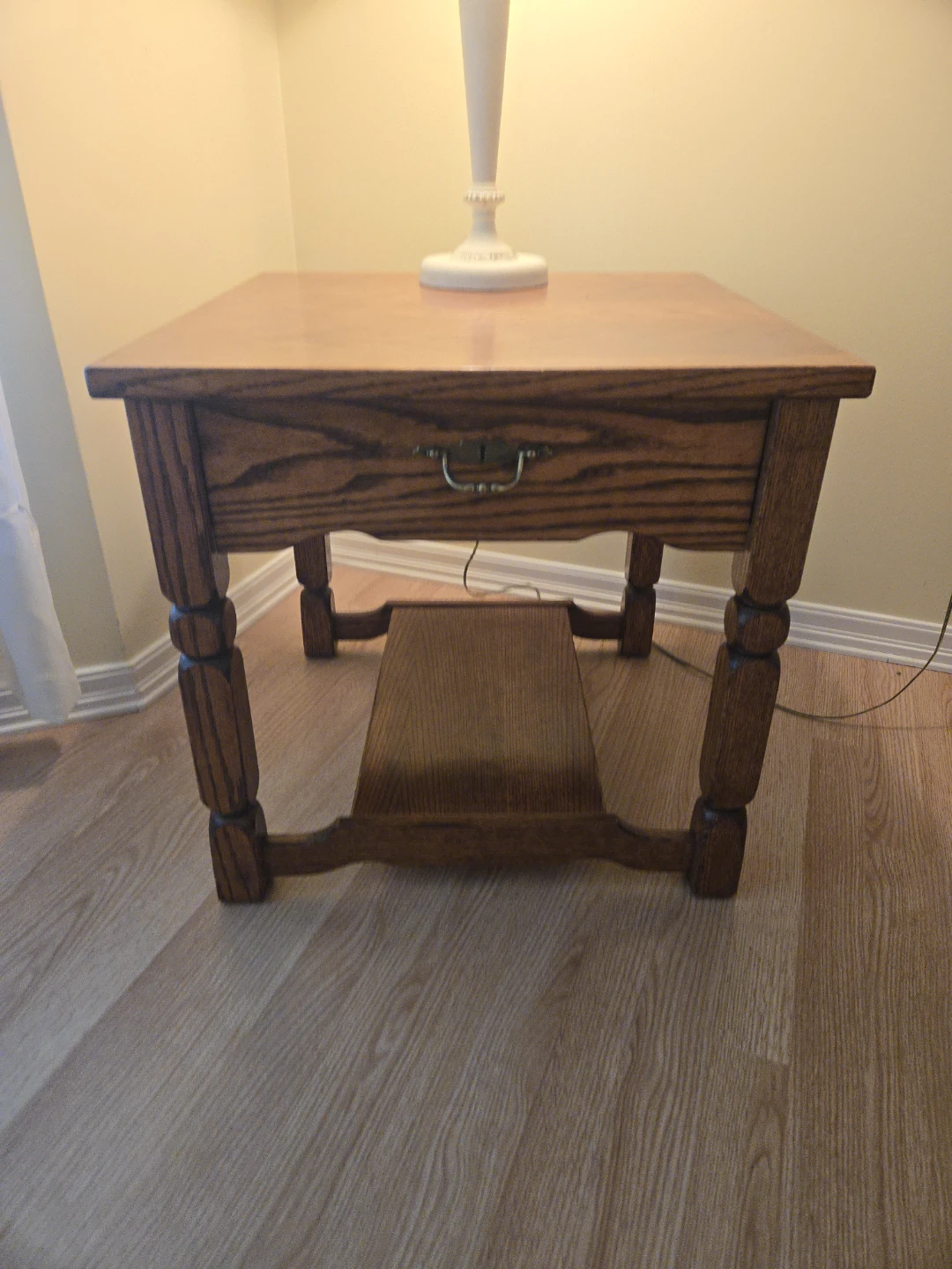 Wooden End Table with Drawer