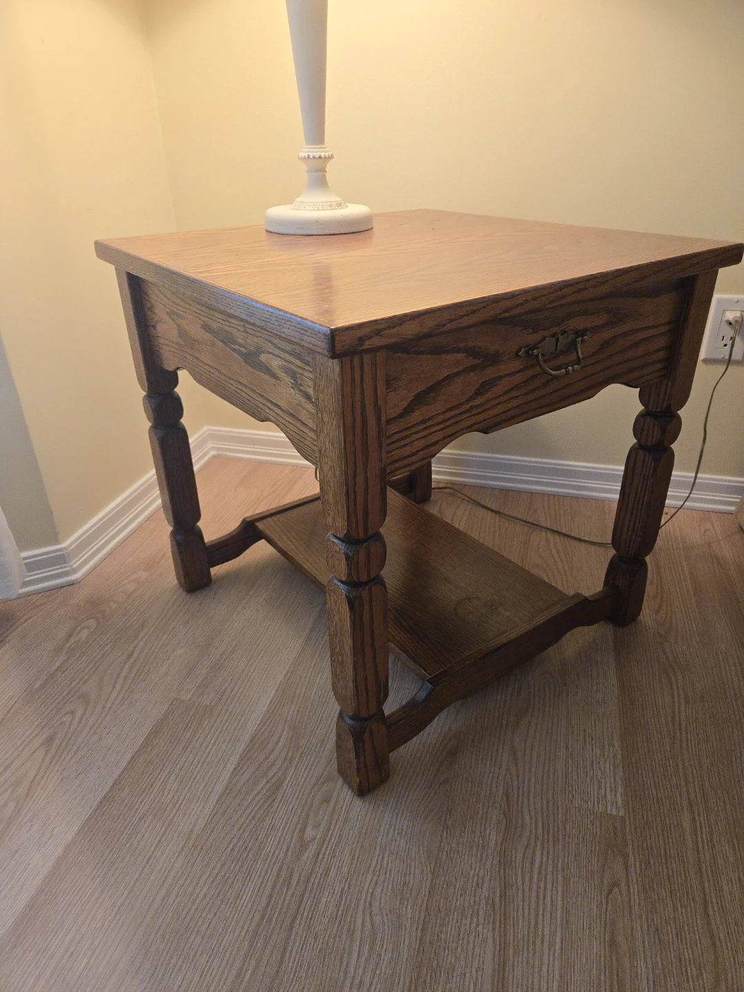 Wooden End Table with Drawer - photo 2