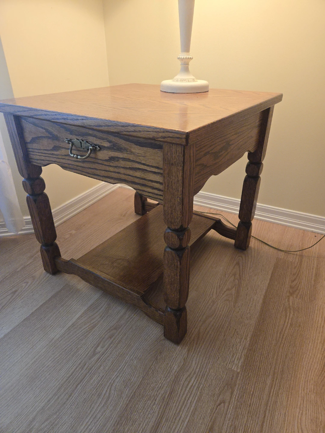 Wooden End Table with Drawer - photo 3