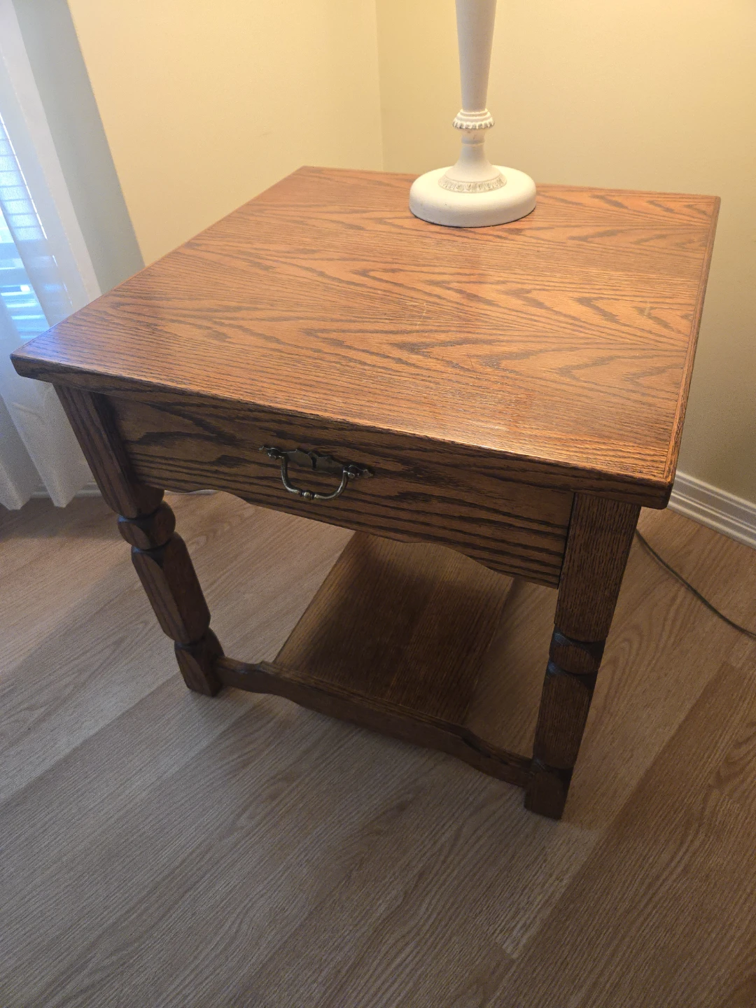 Wooden End Table with Drawer - photo 4