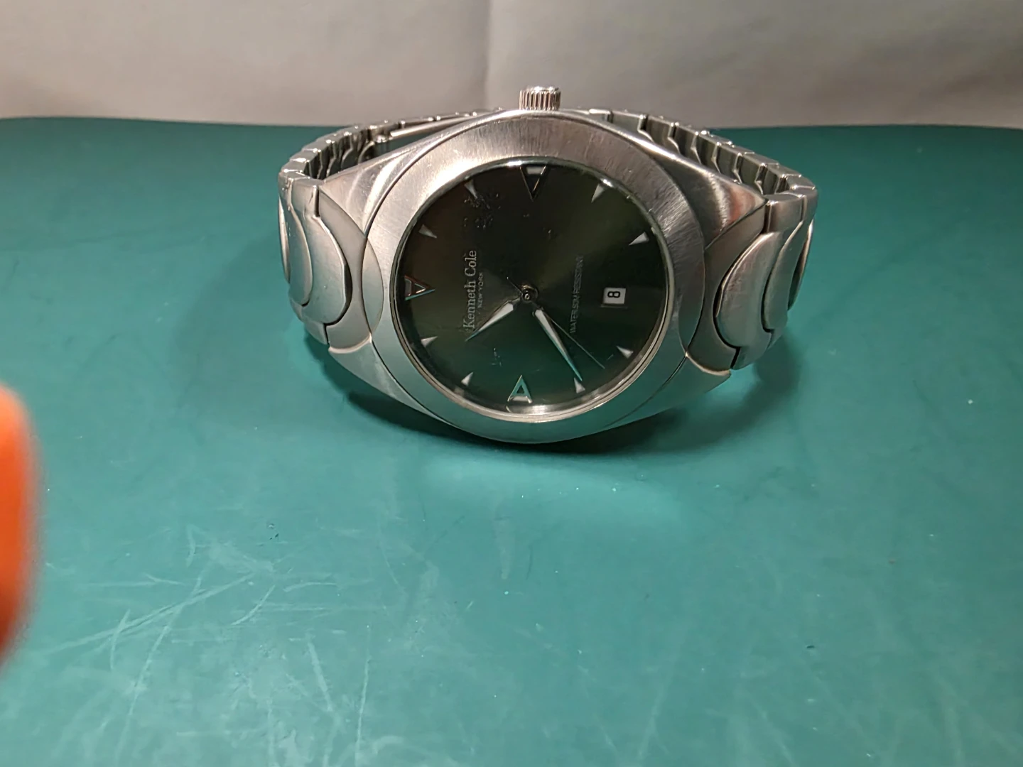 Kenneth Cole Watch Men Silver Tone Date Stainless Steel 50M