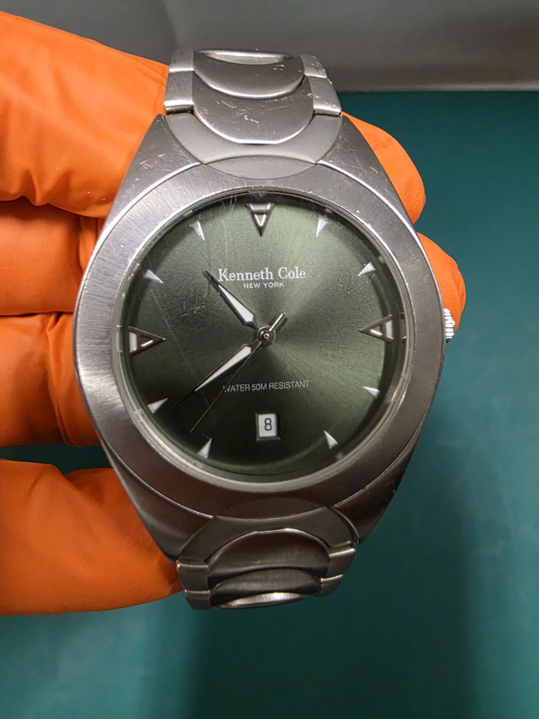 Kenneth Cole Watch Men Silver Tone Date Stainless Steel 50M - photo 4