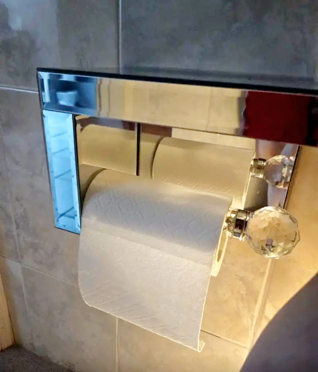 Mirrored Crystal Toilet Paper Holder - photo 2