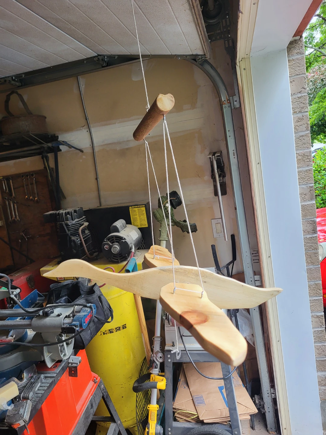 Handmade Flapping Wooden Duck Goose Mobile Toy